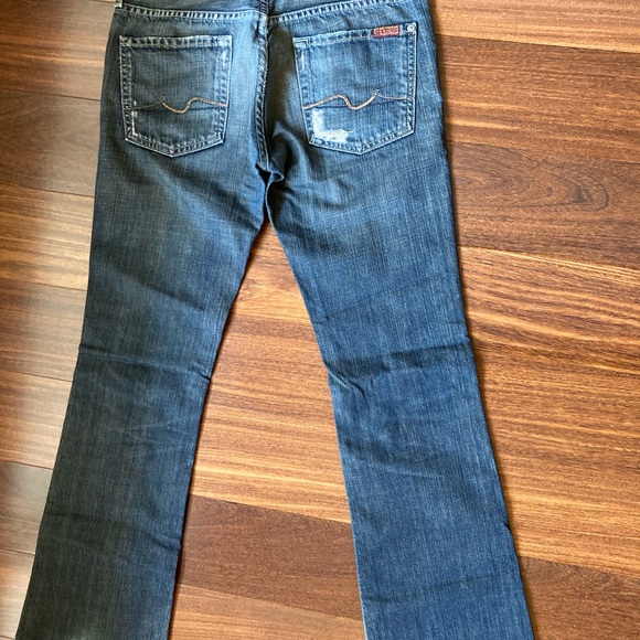 7 For All Mankind Ripped Boot Cut Jeans - Picture 3 of 5